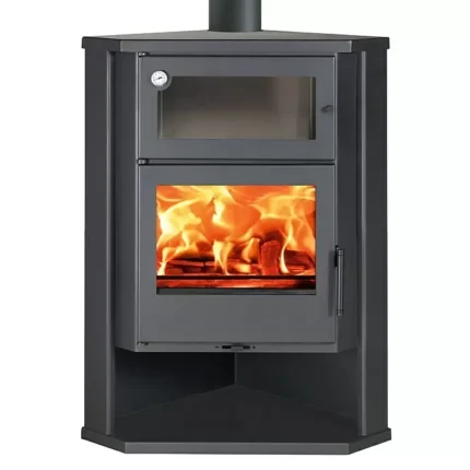 Panadero Estufa de leña esquinera Coimbra 7 kW, Volumen de calefacción: 280 m³, Antracita